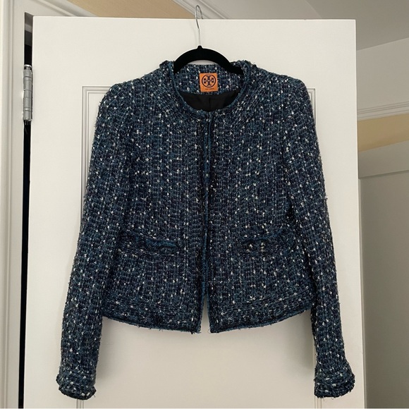 Tory Burch Blue Tweed Jacket size S - Picture 7 of 7